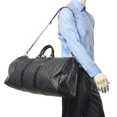 tracolla louis vuitton damier|Keepall Bandoulière 50 Tela Damier Graphite .